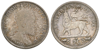 Эфиопия 1 герш 1903 EE 1895, Менелик II (1889-1903) KM 12 серебро 66-327