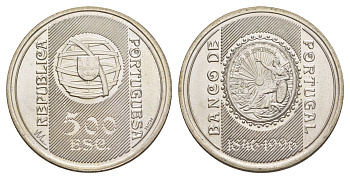 Португалия 500 эскудо 1996 150 лет банку Португалии KM 702 серебро BU 32-811