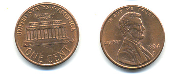 США 1 ЦЕНТ 1994 D, ЛИНКОЛЬН KM 201b цинк плакированный медью 86-315