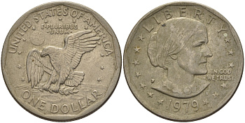 США 1 доллар 1979 P, Сьюзен Энтони KM 207 медь плакированная медно-никелем 82-1016