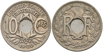 Франция 10 сантимов 1920 KM 866a, Le Franc 138.3 медно-никель 4143-854