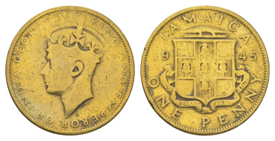 Ямайка 1 пенни 1945 KM 32 никель латунь 4628-526
