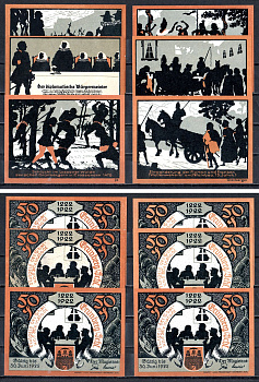 Грюнберг (Силезия) набор из 6 нотгельдов ND 7556-71-2-3