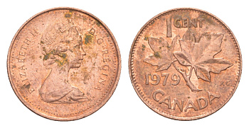 Канада 1 цент 1979 Елизавета II (1952-2022), кленовый лист KM 59 бронза aUNC 4639-354