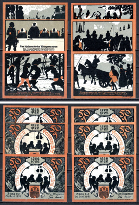 Грюнберг (Силезия) набор из 6 нотгельдов ND 7556-71-2-3