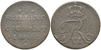 НОРВЕГИЯ 4 СКИЛЛИНГА 1809 ФРЕДЕРИК VI (1808-1839) KM 275.1 медь 51-4743