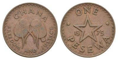 Гана 1 песева 1975 KM 13 бронза 4666-547