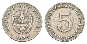 Панама 5 сентесимо 1975 KM 23.2 медно-никель 4664-718