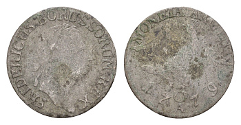 Пруссия 3 гроша 1779 E, Фридрих II (1740-1786) KM 337 серебро 4655-141