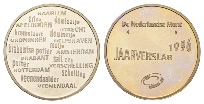 Нидерланды медаль монетного двора 1996 диаметр 33 мм, вес 15,5 гр медно-никель 189-333