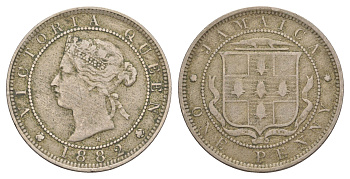 Ямайка 1 пенни 1882 H, Виктория (1837-1901) KM 17 медно-никель 1530-411