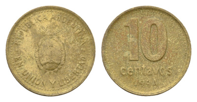 Аргентина 10 сентаво 1994 KM 107 алюминиевая бронза 4664-565