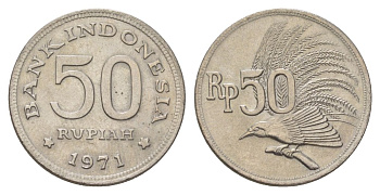 Индонезия 50 рупий 1971 KM 35 медно-никель UNC 4624-1013