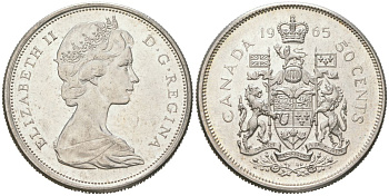 Канада 50 центов 1965 KM 63 серебро 4389-1223