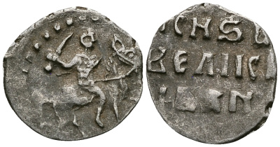 Великое Княжество Московское денга 1535 - 1547 Иван IV Васильевич, Московский монетный двор, 0,36 грамм ГиК №21 серебро 262-1231