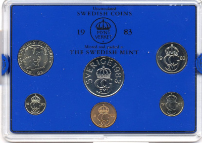 ШВЕЦИЯ НАБОР ИЗ 6 МОНЕТ 1983 04-062-76