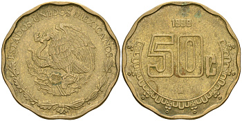 Мексика 50 сентаво 1998 KM 549 алюминиевая бронза 4364-444