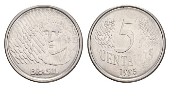 Бразилия 5 сентаво 1995 KM 632 нержавеющая сталь 4649-817