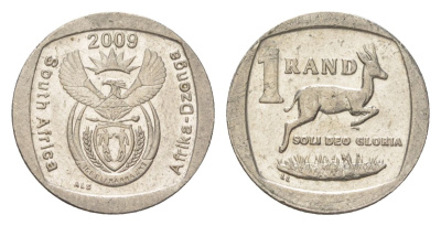 ЮАР 1 ранд 2009 KM 468 медь плакированная никелем 4627-537