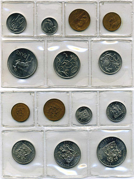 ЮАР набор из 7 монет 1983 в запайке, тираж 23000 экз. KM MS 20   UNC  3-4-1-13