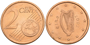 Ирландия 2 евроцента 2003 KM 33 сталь плакированная медью 4174-861