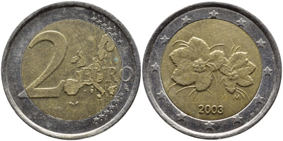 Финляндия 2 евро 2003 М KM 105 биметалл 4390-1236