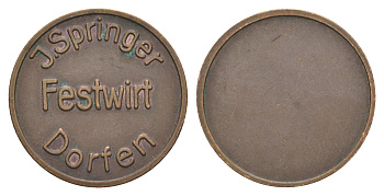 Германия жетон фестиваля "J. Springer" ND пивной фестиваль медь 4638-231