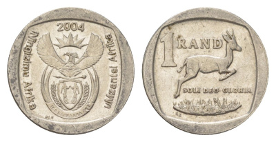 ЮАР 1 ранд 2004 KM 333 медь плакированная никелем 4627-419