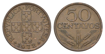 Португалия 50 сентаво 1972 KM 596 бронза 4626-313