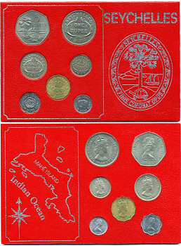 СЕЙШЕЛЬСКИЕ ОСТРОВА НАБОР ИЗ 7 МОНЕТ 1972-1974 В БУКЛЕТЕ (1 ЦЕНТ - 5 РУПИЙ) UNC 5-4-3-90