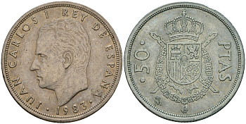 Испания 50 песет 1983 Хуан Карлос I (1975-2014) KM 825 медно-никель 4599-132