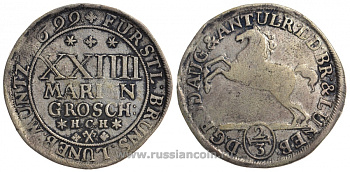 Брауншвейг-Вольфенбюттель 24 мариенгроша 1699 HCH KM 615 серебро 00-1067-5-21