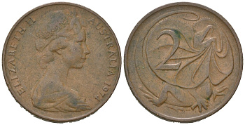 Австралия 2 цента 1974 Елизавета II (1952-2022) KM 63 бронза 4615-168