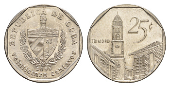 Куба 25 сентаво 1998 площадь в Тринидаде KM 577.2 сталь плакированная никелем 4646-417