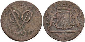 Нидерландская Восточная Индия, Утрехт (Утрехт) 1 дуит 1790 KM 111.1 медь 4577-327