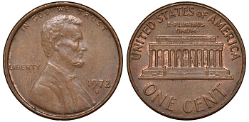 США 1 цент 1972 D KM 201 медь цинк 4549-925