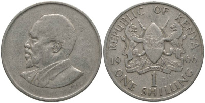 Кения 1 шиллинг 1966 Джомо Кениата KM 5 медно-никель 181-534