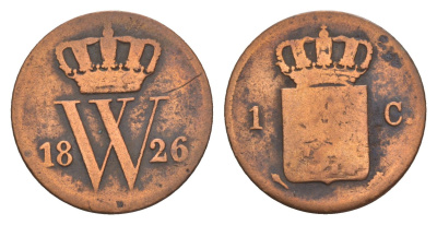 Нидерланды 1 цент 1826 Виллем I (1815-1840) KM 47 медь 4658-811