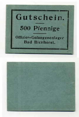 Германия 500 пфеннигов ND Бад-Бленхорст, лагерь военнопленных офицеров C-2690 бумага UNC (пресс) 504-19-2-1