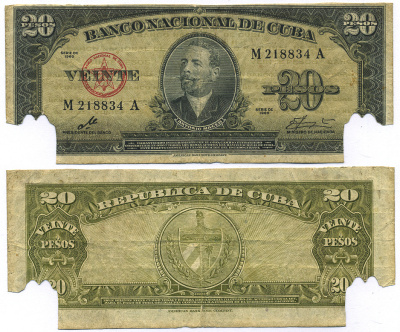 Куба 20 песо 1960 подпись Че Гевара, Антонио Масео Pick 80 c бумага 7219-38-2-1
