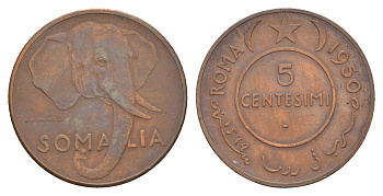 Сомали 5 чентезимо 1950 KM 2 медь 4654-933