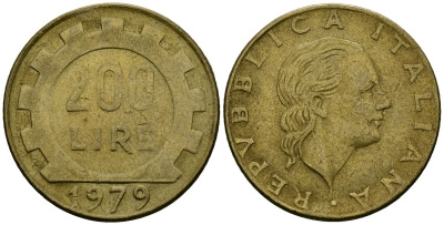 Италия 200 лир 1979 R, шестерня KM 105 алюминиевая бронза 4138-632