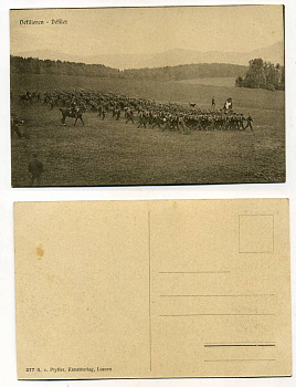 ШВЕЙЦАРИЯ ОТКРЫТКА ND I-АЯ МИРОВАЯ ВОЙНА, РОТА СОЛДАТ НА МАРШЕ В ПОЛЕ бумага 153-27-21