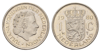 Нидерланды 1 гульден 1980 Юлиана (1948-1980) KM 184a никель 3996-752