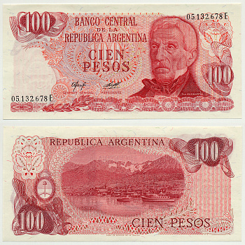 АРГЕНТИНА 100 ПЕСО 1978 СЕРИЯ Е 05132, ГЕНЕРАЛ САН МАРТИН Pick 302b бумага UNC (ПРЕСС) 6301-26-3
