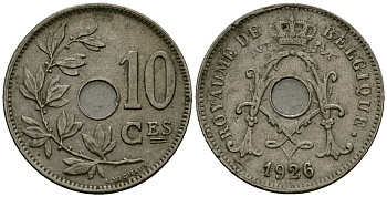 Бельгия 10 сантимов 1926 Belgique KM 85 медно-никель 4172-955