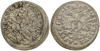 Австрия 1 крейцер 1705 Леопольд I (1657-1705) KM 1424 серебро 4147-213