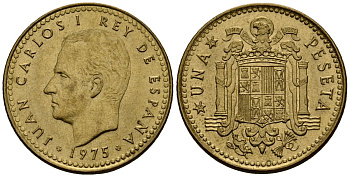 Испания 1 песета 1975 Хуан Карлос I (1975-2014) KM 806 алюминиевая бронза 4176-341