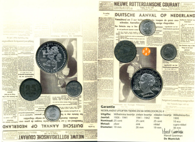 Нидерланды набор из 3 монет по 25 центов + 10 экю различные типажи монет времен правления королевы Вильгельмины 7-6-1-33