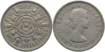 Великобритания 2 шиллинга (флорин) 1963 Елизавета II (1952-2022) KM 906, Spink 4146 медно-никель 114-243